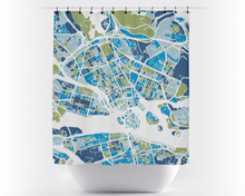 Load image into Gallery viewer, Stockholm Map Shower Curtain - sweden Shower Curtain - Chroma Series
