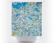 Load image into Gallery viewer, Amman Map Shower Curtain - jordan Shower Curtain - Chroma Series
