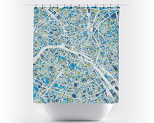 Load image into Gallery viewer, Paris Map Shower Curtain - france Shower Curtain - Chroma Series
