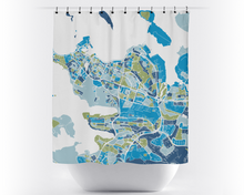 Load image into Gallery viewer, Reykjavik Map Shower Curtain - iceland Shower Curtain - Chroma Series
