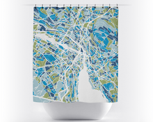 Load image into Gallery viewer, Zurich Map Shower Curtain - switzerland Shower Curtain - Chroma Series
