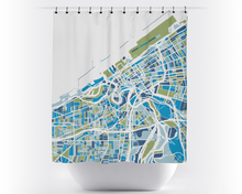 Load image into Gallery viewer, Cleveland Map Shower Curtain - usa Shower Curtain - Chroma Series
