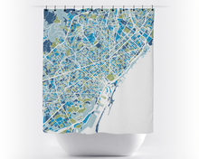 Load image into Gallery viewer, Barcelona Map Shower Curtain - spain Shower Curtain - Chroma Series
