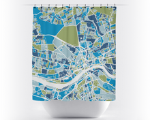 Load image into Gallery viewer, Newcastle Map Shower Curtain - uk Shower Curtain - Chroma Series

