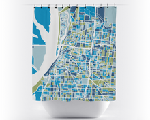 Load image into Gallery viewer, Memphis Map Shower Curtain - usa Shower Curtain - Chroma Series
