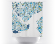 Load image into Gallery viewer, Istanbul Map Shower Curtain - turkey Shower Curtain - Chroma Series
