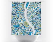 Load image into Gallery viewer, Budapest Map Shower Curtain - hungary Shower Curtain - Chroma Series
