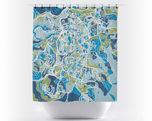 Load image into Gallery viewer, Jerusalem Map Shower Curtain - israel Shower Curtain - Chroma Series
