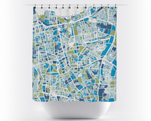 Load image into Gallery viewer, Jakarta Map Shower Curtain - indonesia Shower Curtain - Chroma Series
