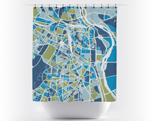 Load image into Gallery viewer, New Delhi Map Shower Curtain - india Shower Curtain - Chroma Series
