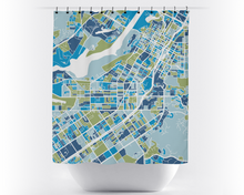 Load image into Gallery viewer, Riverside Map Shower Curtain - usa Shower Curtain - Chroma Series
