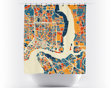 Load image into Gallery viewer, Jacksonville Map Shower Curtain - usa Shower Curtain - Chroma Series
