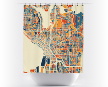 Load image into Gallery viewer, Seattle Map Shower Curtain - usa Shower Curtain - Chroma Series
