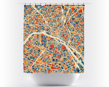 Load image into Gallery viewer, Paris Map Shower Curtain - france Shower Curtain - Chroma Series

