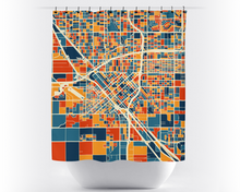 Load image into Gallery viewer, Fresno Map Shower Curtain - usa Shower Curtain - Chroma Series

