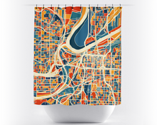 Load image into Gallery viewer, Kansas City Map Shower Curtain - usa Shower Curtain - Chroma Series
