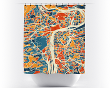 Load image into Gallery viewer, Prague Map Shower Curtain - czech republic Shower Curtain - Chroma Series
