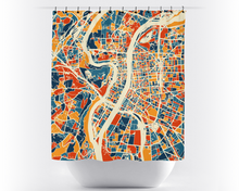Load image into Gallery viewer, Lyon Map Shower Curtain - france Shower Curtain - Chroma Series
