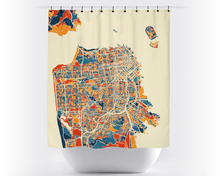 Load image into Gallery viewer, San Francisco Map Shower Curtain - usa Shower Curtain - Chroma Series
