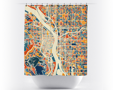 Load image into Gallery viewer, Portland Map Shower Curtain - usa Shower Curtain - Chroma Series
