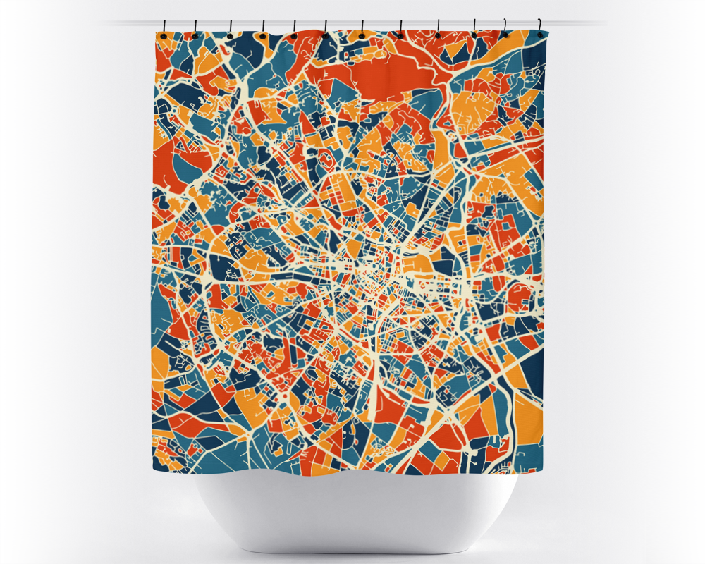 Montpellier Map Shower Curtain - france Shower Curtain - Chroma Series