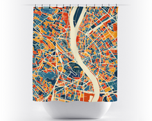 Charger l&#39;image dans la galerie, Budapest Map Shower Curtain - hungary Shower Curtain - Chroma Series
