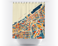Load image into Gallery viewer, Cleveland Map Shower Curtain - usa Shower Curtain - Chroma Series

