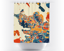 Load image into Gallery viewer, Reykjavik Map Shower Curtain - iceland Shower Curtain - Chroma Series
