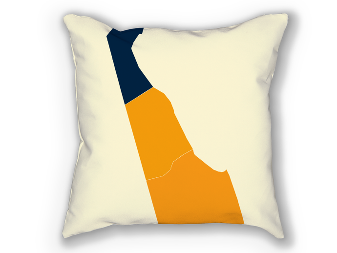 Delaware Map Pillow - DE Map Pillow 18x18