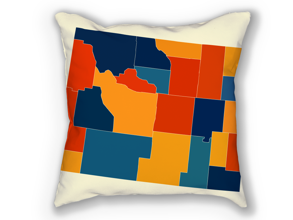 Wyoming Map Pillow - WY Map Pillow 18x18