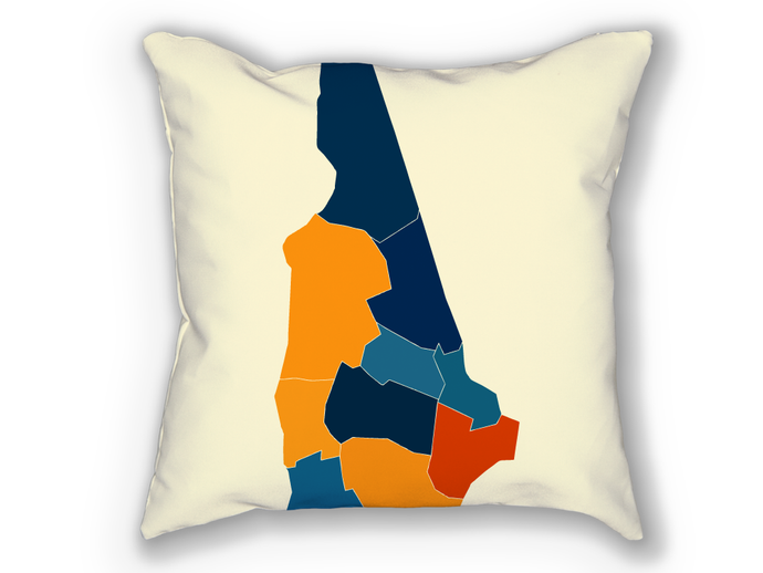 New Hampshire Map Pillow - NH Map Pillow 18x18