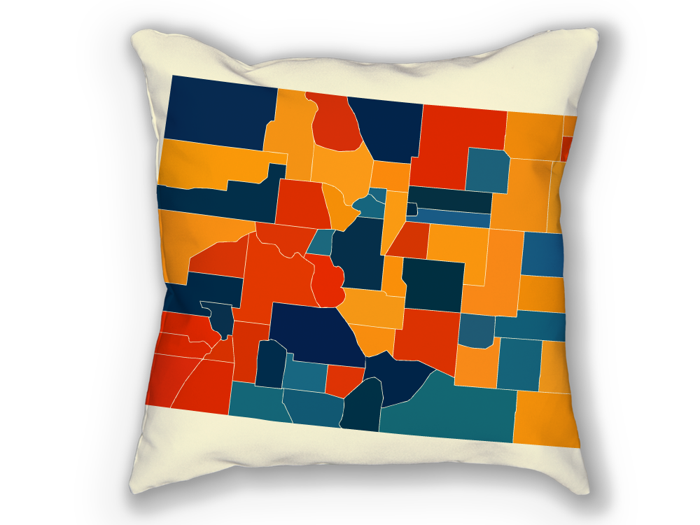 Colorado Map Pillow - CO Map Pillow 18x18