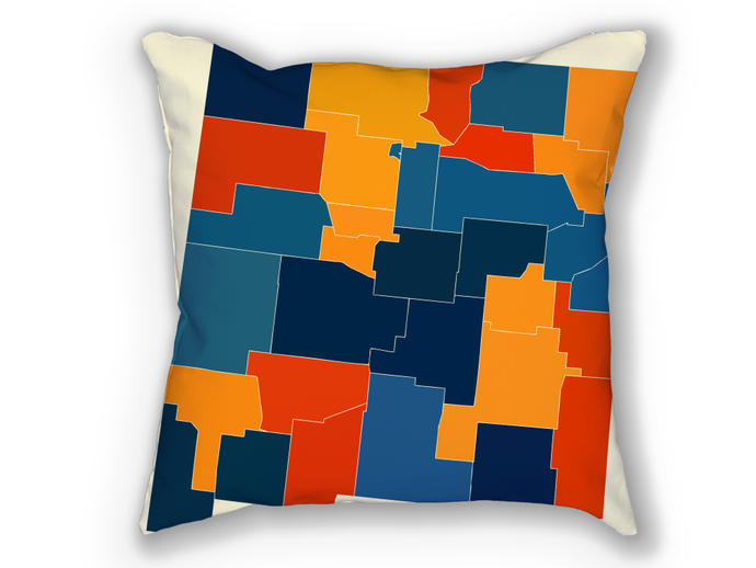 New Mexico Map Pillow - NM Map Pillow 18x18