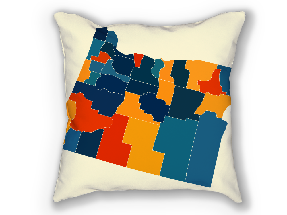 Oregon Map Pillow - OR Map Pillow 18x18