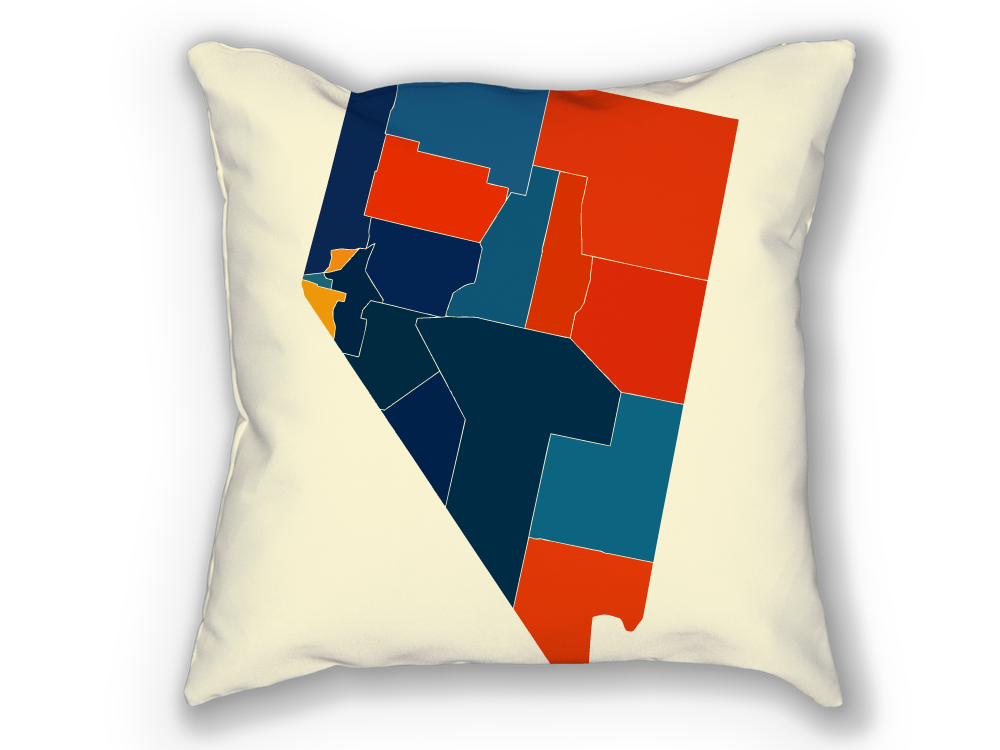 Nevada Map Pillow - NV Map Pillow 18x18