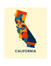 Load image into Gallery viewer, California Map Print - Full Color Map Poster
