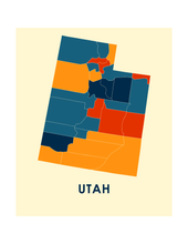 Load image into Gallery viewer, Utah Map Print - Full Color Map Poster
