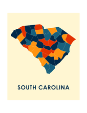 Load image into Gallery viewer, South Carolina Map Print - Full Color Map Poster
