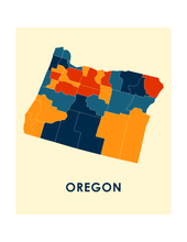 Load image into Gallery viewer, Oregon Map Print - Full Color Map Poster

