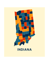Load image into Gallery viewer, Indiana Map Print - Full Color Map Poster
