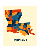 Load image into Gallery viewer, Louisiana Map Print - Full Color Map Poster
