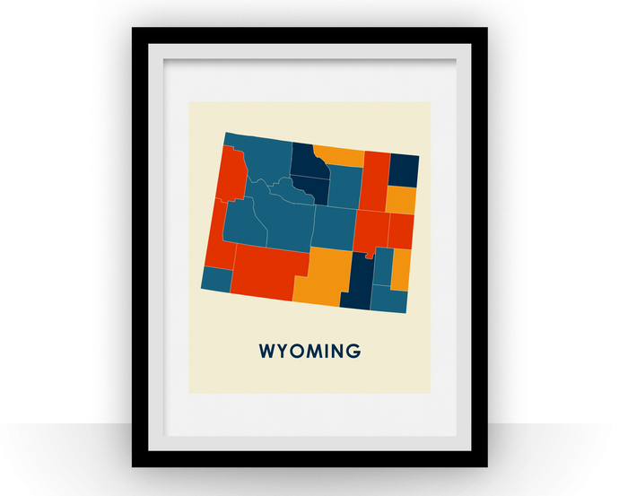 Wyoming Map Print - Full Color Map Poster