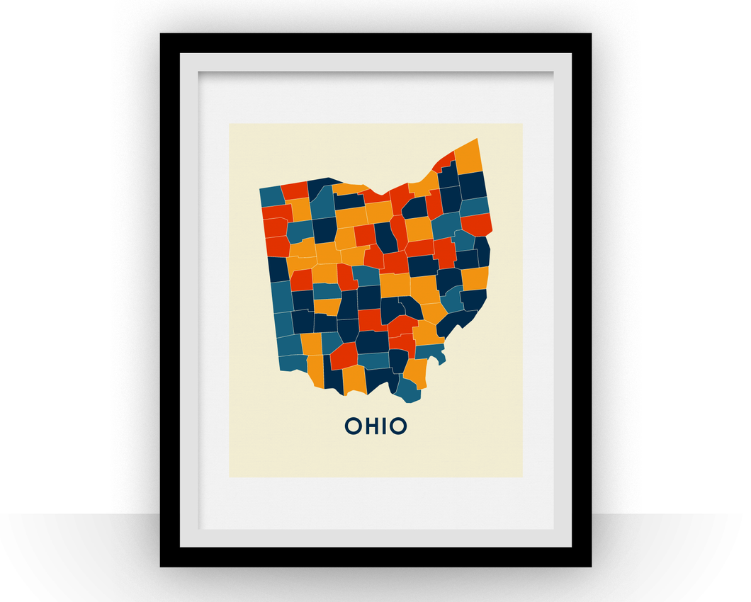 Ohio Map Print - Full Color Map Poster