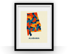 Charger l&#39;image dans la galerie, Alabama Map Print - Full Color Map Poster
