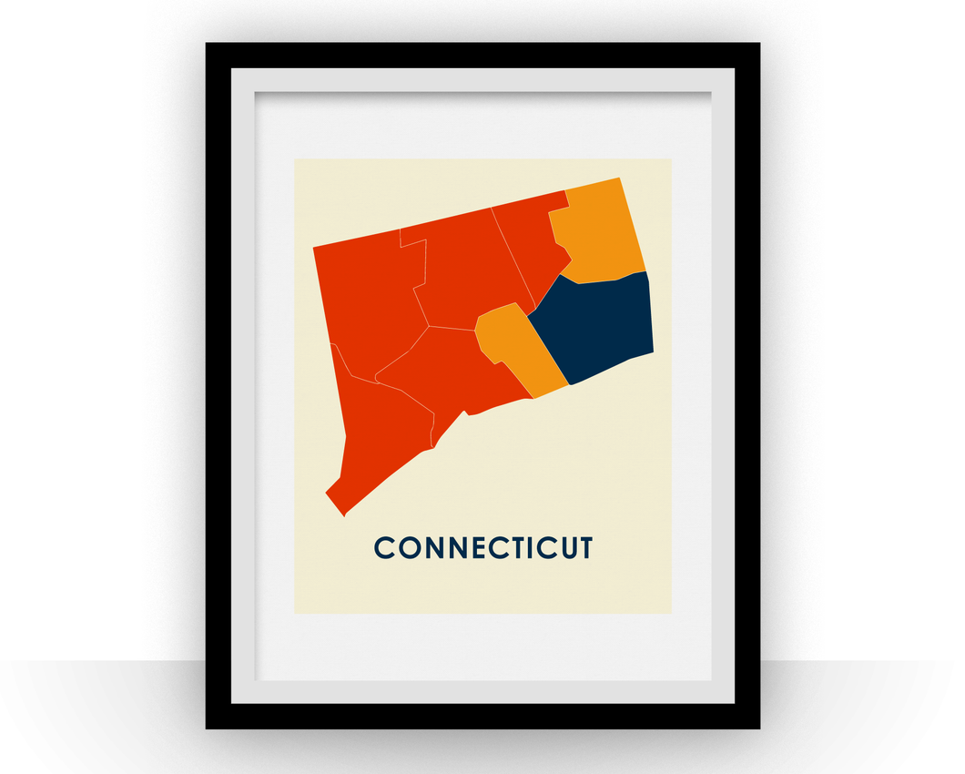 Connecticut Map Print - Full Color Map Poster