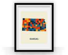 Load image into Gallery viewer, Kansas Map Print - Full Color Map Poster
