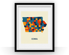 Charger l&#39;image dans la galerie, Iowa Map Print - Full Color Map Poster
