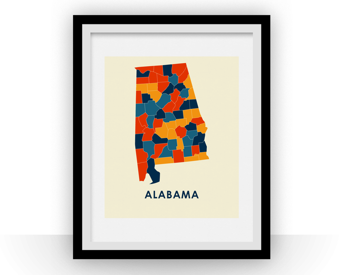 Alabama Map Print - Full Color Map Poster