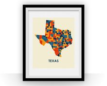 Load image into Gallery viewer, Texas Map Print - Full Color Map Poster
