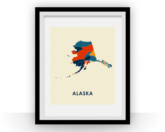 Alaska Map Print - Full Color Map Poster